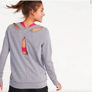 Old Navy Keyhole Back Sweatshirt Gray Size Small